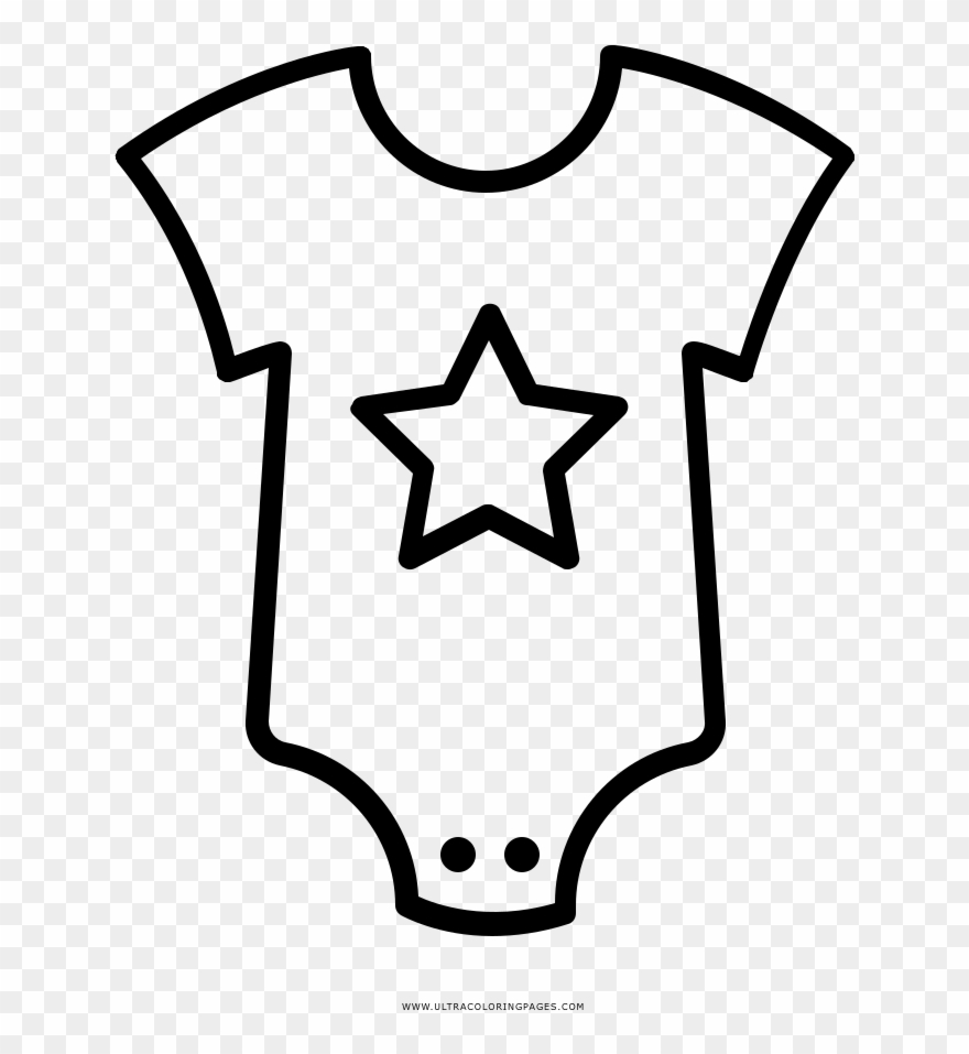 Baby Clothes Coloring Page - Baby Clothes Drawing Clipart