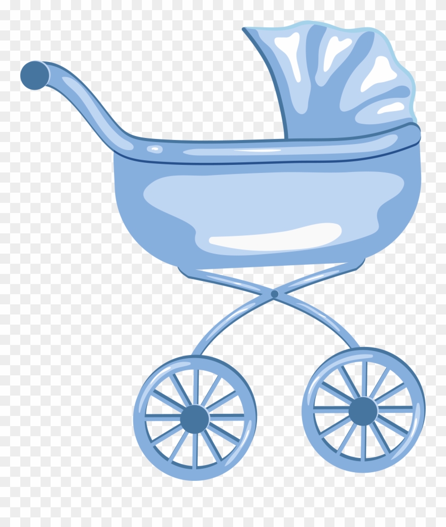 Blue Baby Carriage Clipart - Child - Png Download