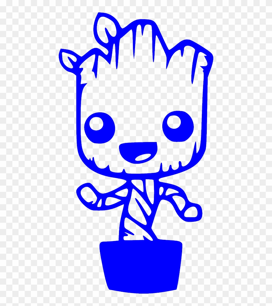 Baby Groot Dancing Guardians Of The Galaxy Funny Car - Baby Groot In Pot Drawing Clipart