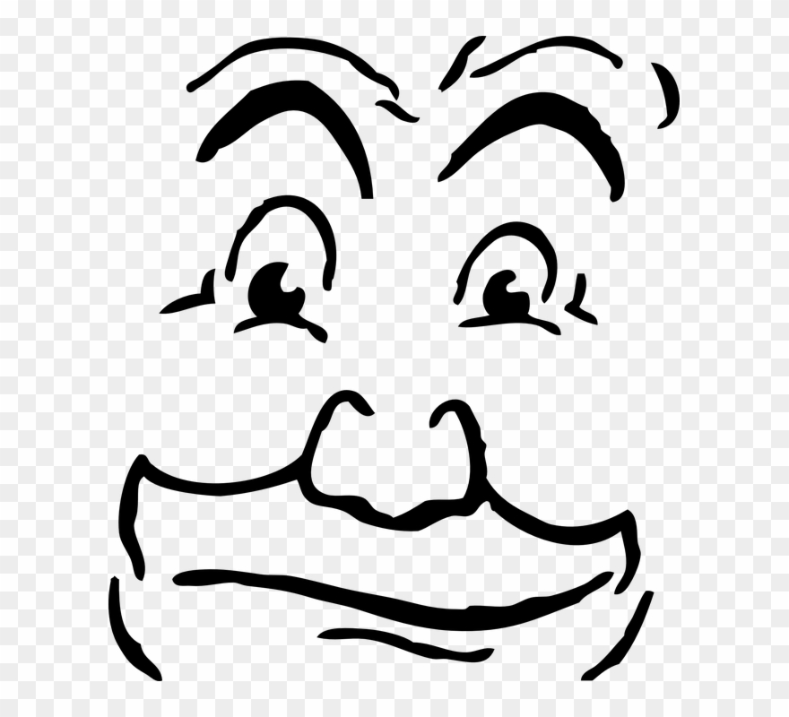 Outline Face 9, Buy Clip Art - Funny Face Outline - Png Download