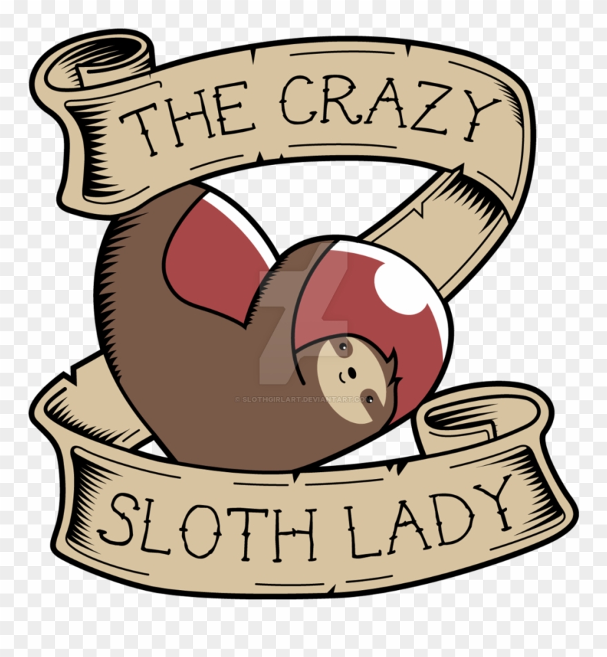 Banner Royalty Free Stock Crazy Lady Clipart - Crazy Sloth Lady - Png Download