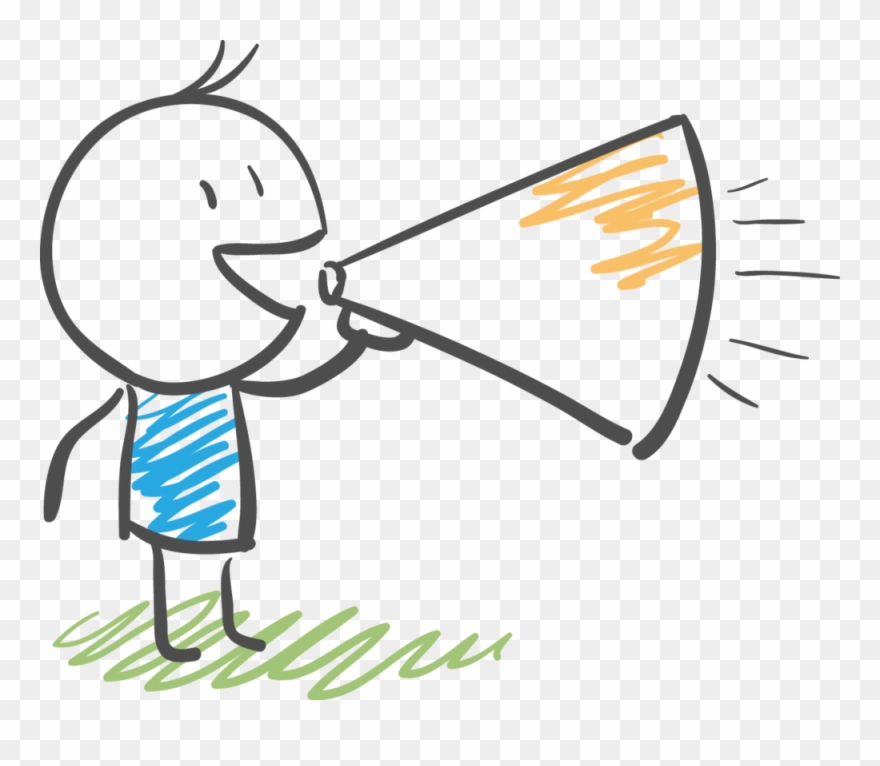 Cheer Man - Man With Megaphone Cartoon Clipart