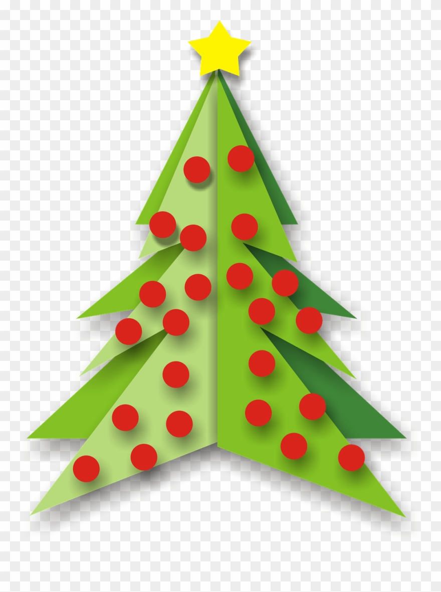 Christmas Tree With Red Balls Clipart - Estrella Navideñas Png Transparent Png