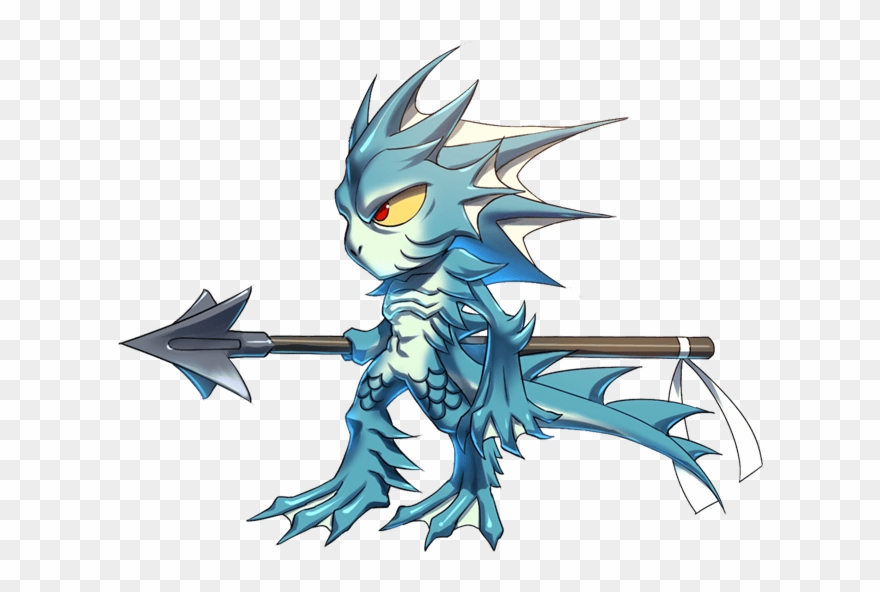 半鱼人士兵 勇者前线 卡片图鉴半鱼人 069 Merman Brave Frontier Clipart Pinclipart