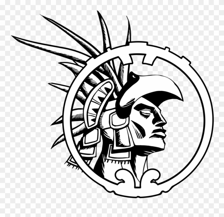 Aztec Warrior Black And White Clipart Aztec Empire - Aztec Warrior Black And White - Png Download