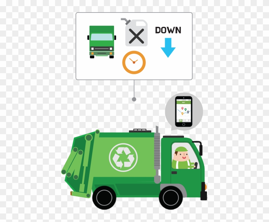 Collection Requires Less Trucks, Fuel, And Time, Reducing - Waste Clipart