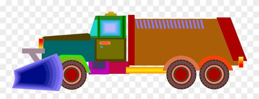 Vector Illustration Of Snow Plow And Snow Removal Equipment - Truck Clipart
