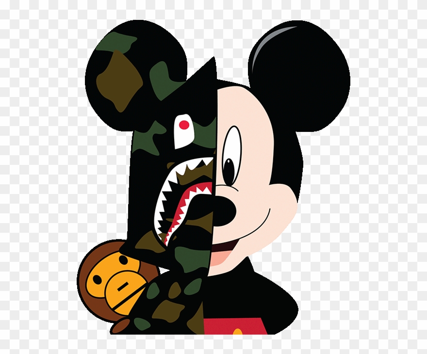 Clip Royalty Free Download Collection Of Wallpaper - Bape Mickey - Png Download