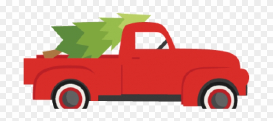 Christmas Truck With Tree Clipart - Png Download