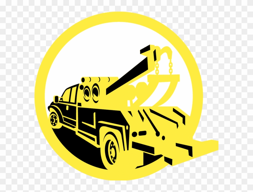 Black And Yellow Tow Truck Clipart