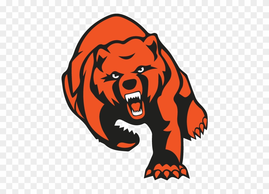 Full Bear White Stroke - Bear Mascot Logo Png Clipart