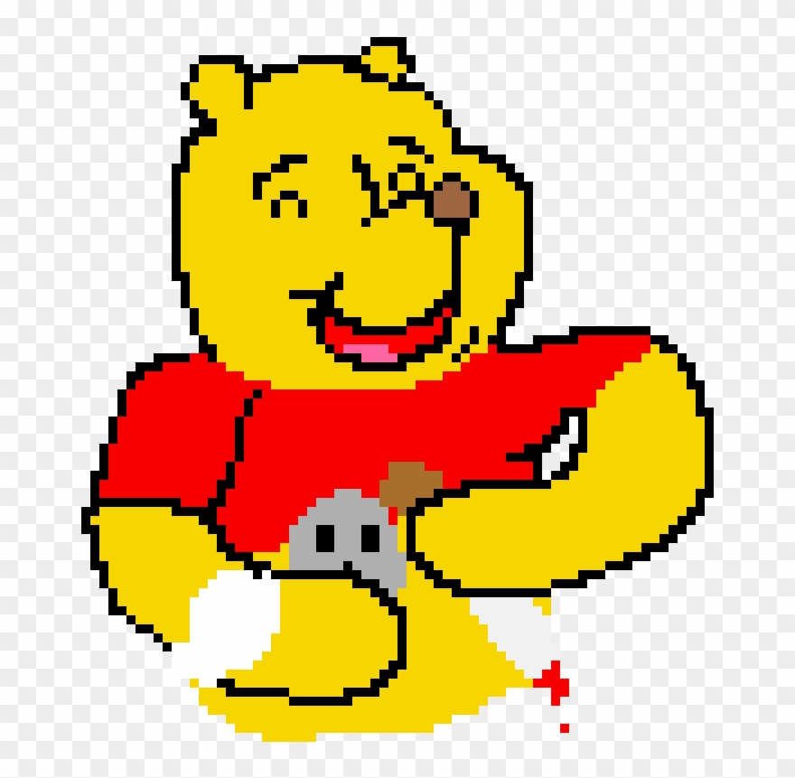 Demented Pooh Bear - Cartoon Clipart