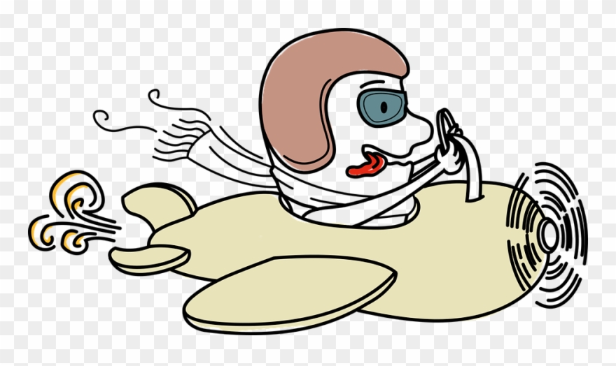 Bear Flying Plane Cartoon 2, Buy Clip Art - Traveling By Plane Png Cartoon Transparent Png