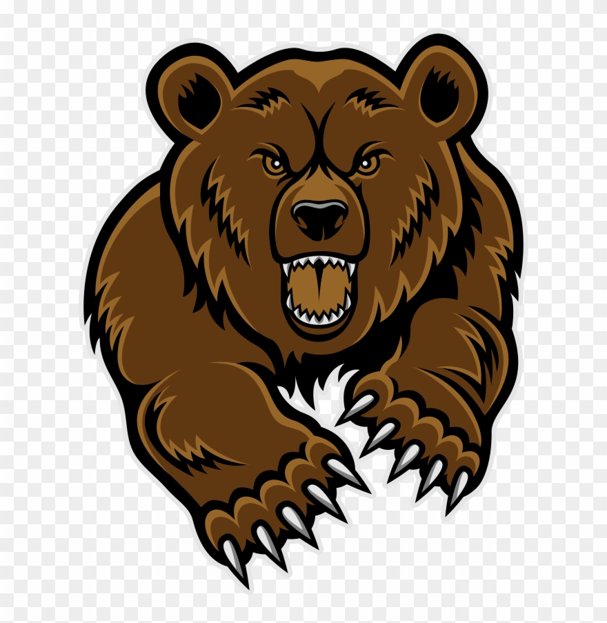Bear Mascot Clipart - Grizzly Bear Head Clip Art - Png Download
