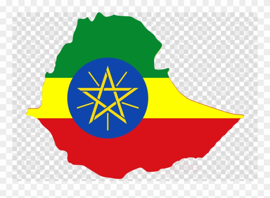 Ethiopia Flag Clipart Flag Of Ethiopia Derg - Ethiopia Flag On Map - Png Download