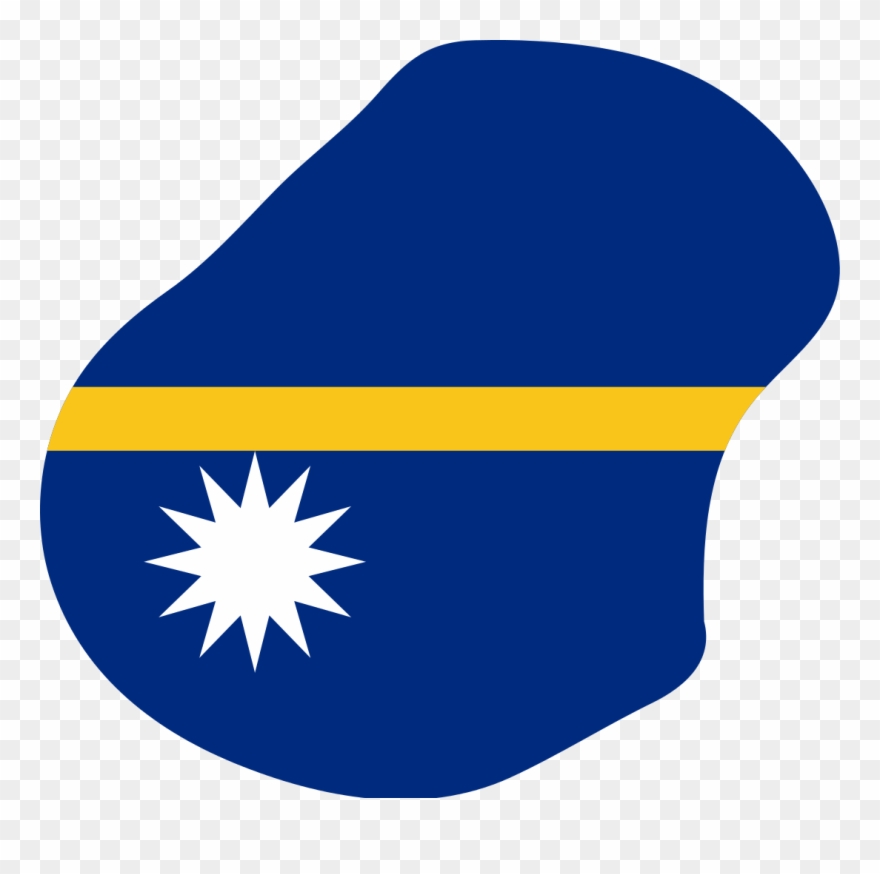 Nauru Flag Map 나우루 공화국 - Flag Map Of Nauru Clipart
