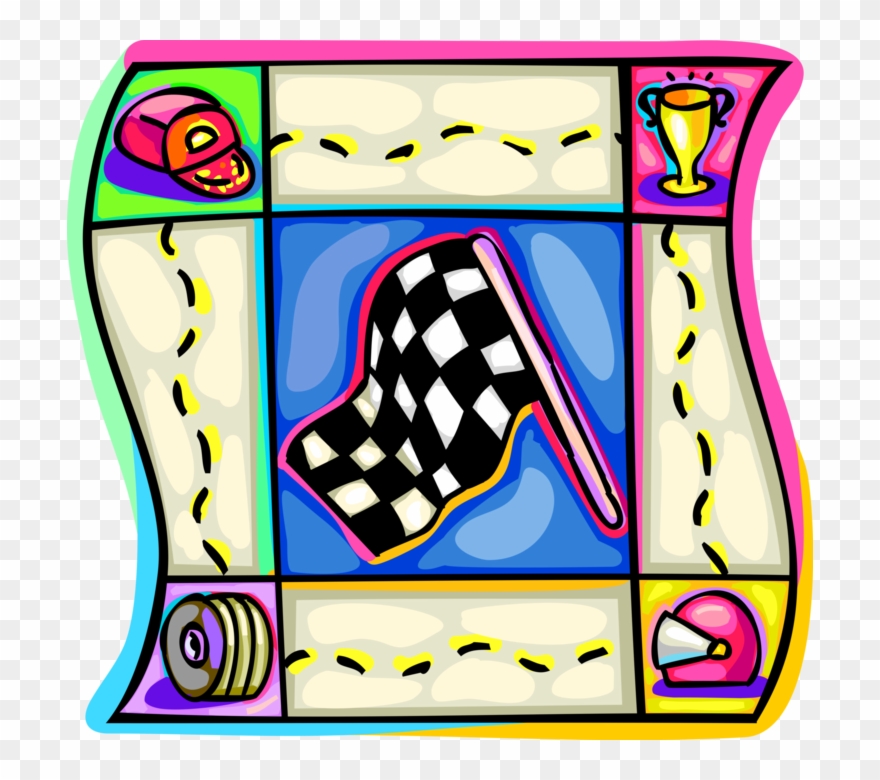 Vector Illustration Of Checkered Or Chequered Flag Clipart