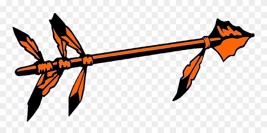 Black And Orange Cut - Native American Spears Clip Art - Png Download