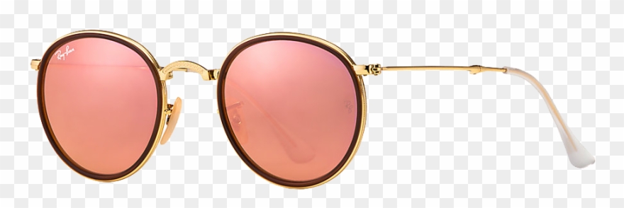 Ray Ban Sonnenbrille Rose - Ray Ban Round Metal Folding Pink Clipart
