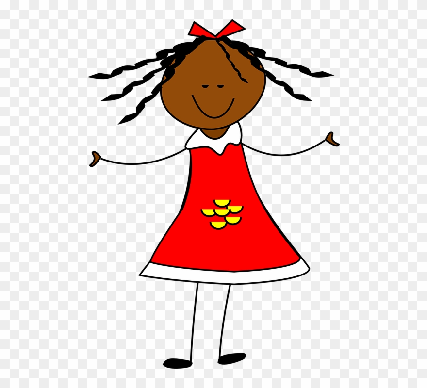 Girl With A Dress Clipart - Png Download