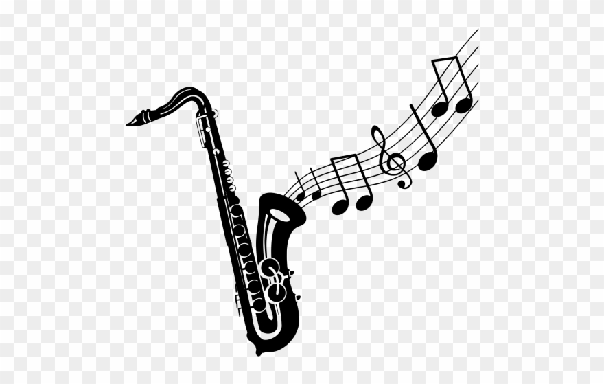 Vinilo Decorativo Saxof U00f3n Trombone Clip Art Shrug - Saxophone With Notes Coming Out - Png Download