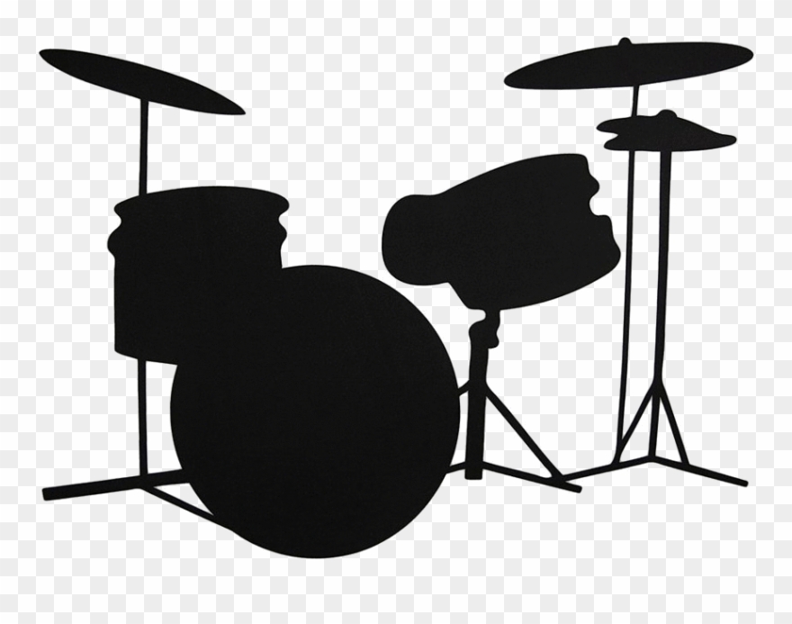 Silhouette Clipart Drum - Drum Set Clipart Silhouette - Png Download