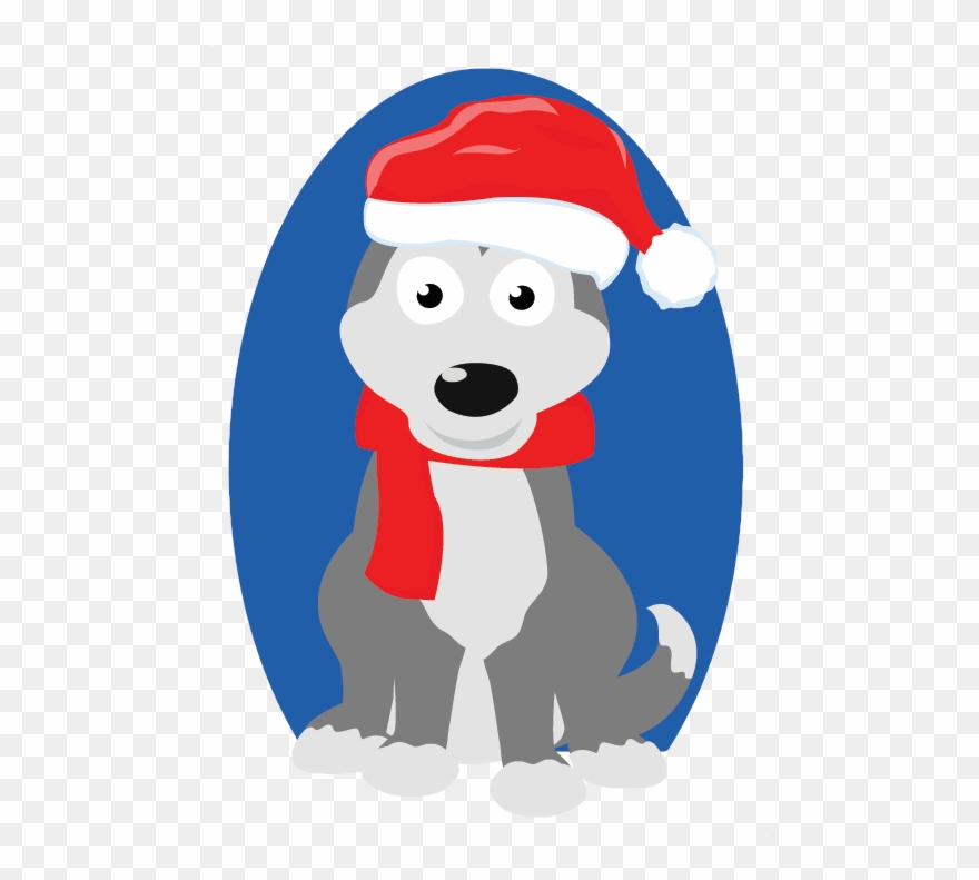 Christmas Siberian Husky - Clipart Puppys Christmas Png Transparent Png