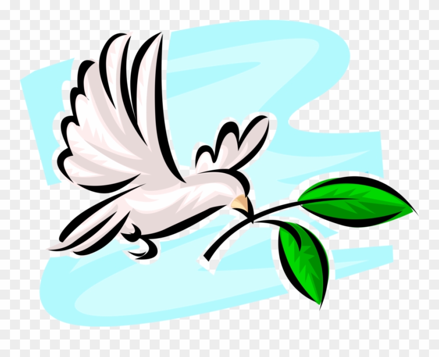 Vector Illustration Of Dove Of Peace Bird Secular Symbol - Png Desenho De Pomba Da Paz Clipart