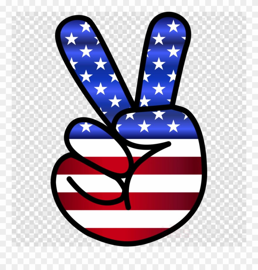 Download Peace Sign Hand Clip Art Clipart Peace Symbols - American Flag Peace Sign Png Transparent Png