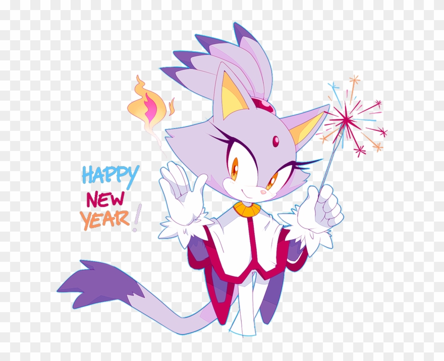 Happy New Year White Pink Mammal Vertebrate Purple - Sonic The Hedgehog Clipart