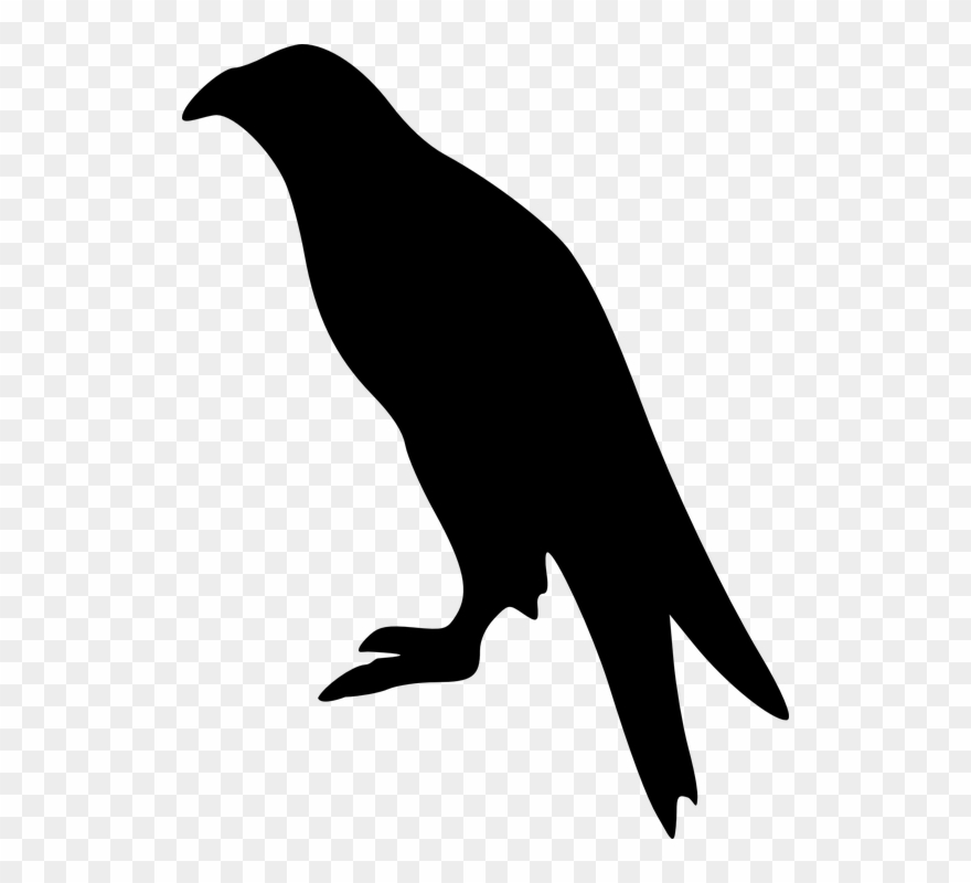 Raven Silhouette Cliparts 23, Buy Clip Art - Sitting Bird Silhouette Png Transparent Png