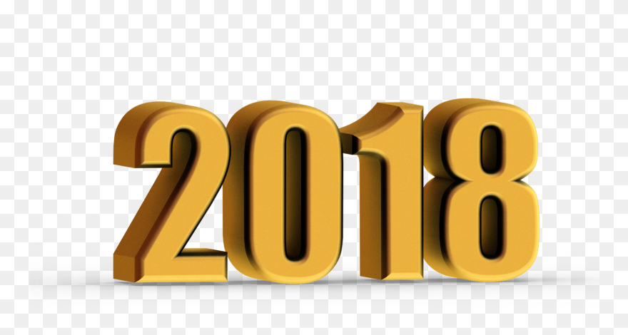 2018 Gold Happy New Year Png Clip Art - 2018 En 3d Png Transparent Png