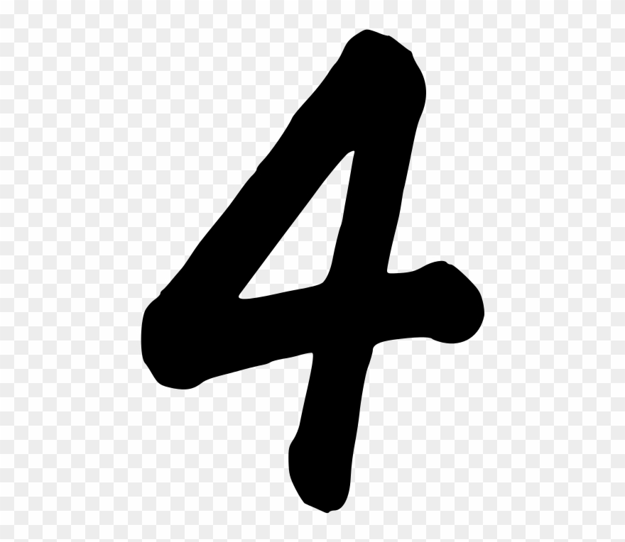 Clip Arts Related To - Number 4 Transparent Black - Png Download