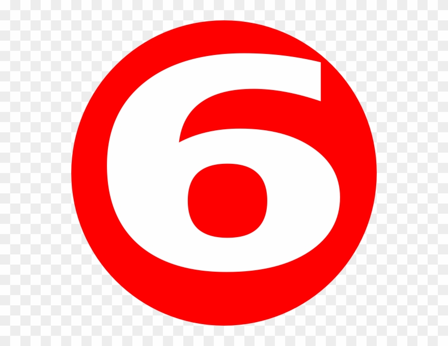 Number 6 In A Red Circle Clipart