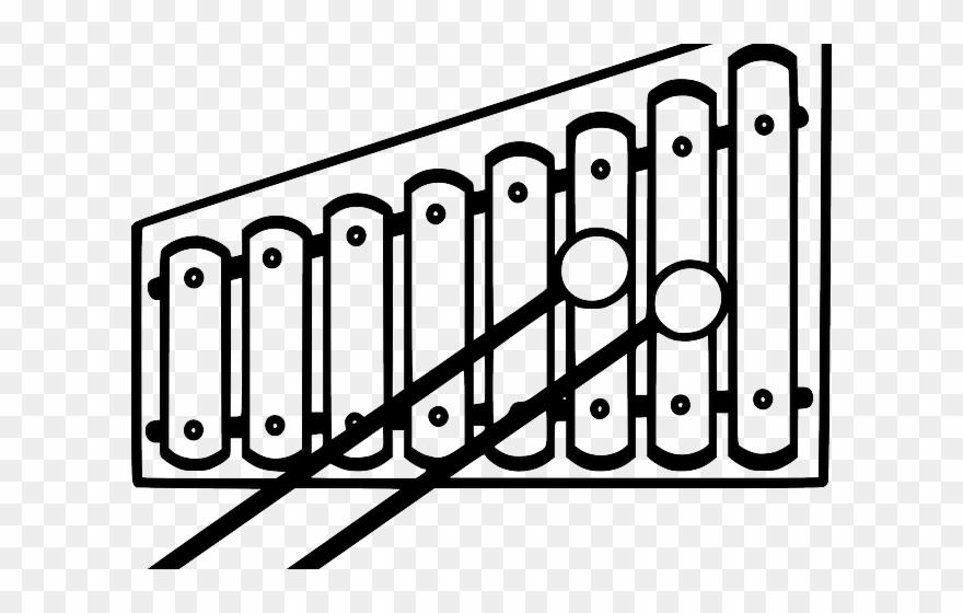 Xylophone Clipart Outline - Xylophone Black And White - Png Download