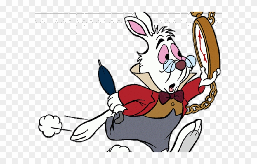 Rabbit Clipart Alice In Wonderland - Late Bunny Alice Wonderland - Png Download