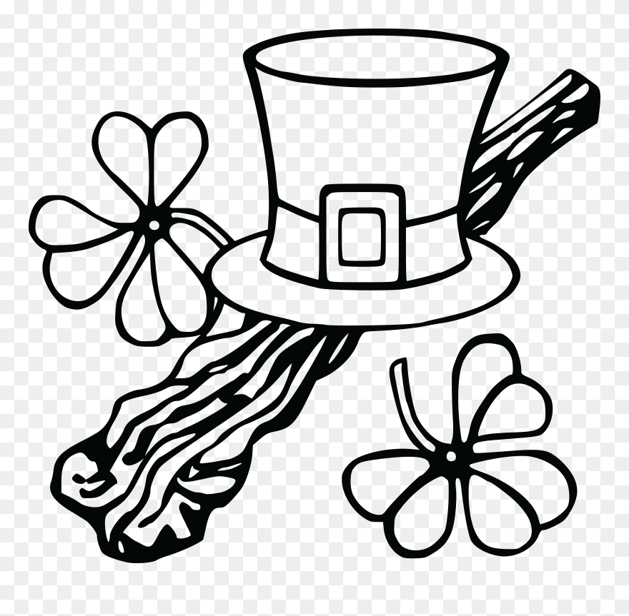 Stick,irish Folklore,free Vector - St Patrick Day Clip Art Black And White Free - Png Download
