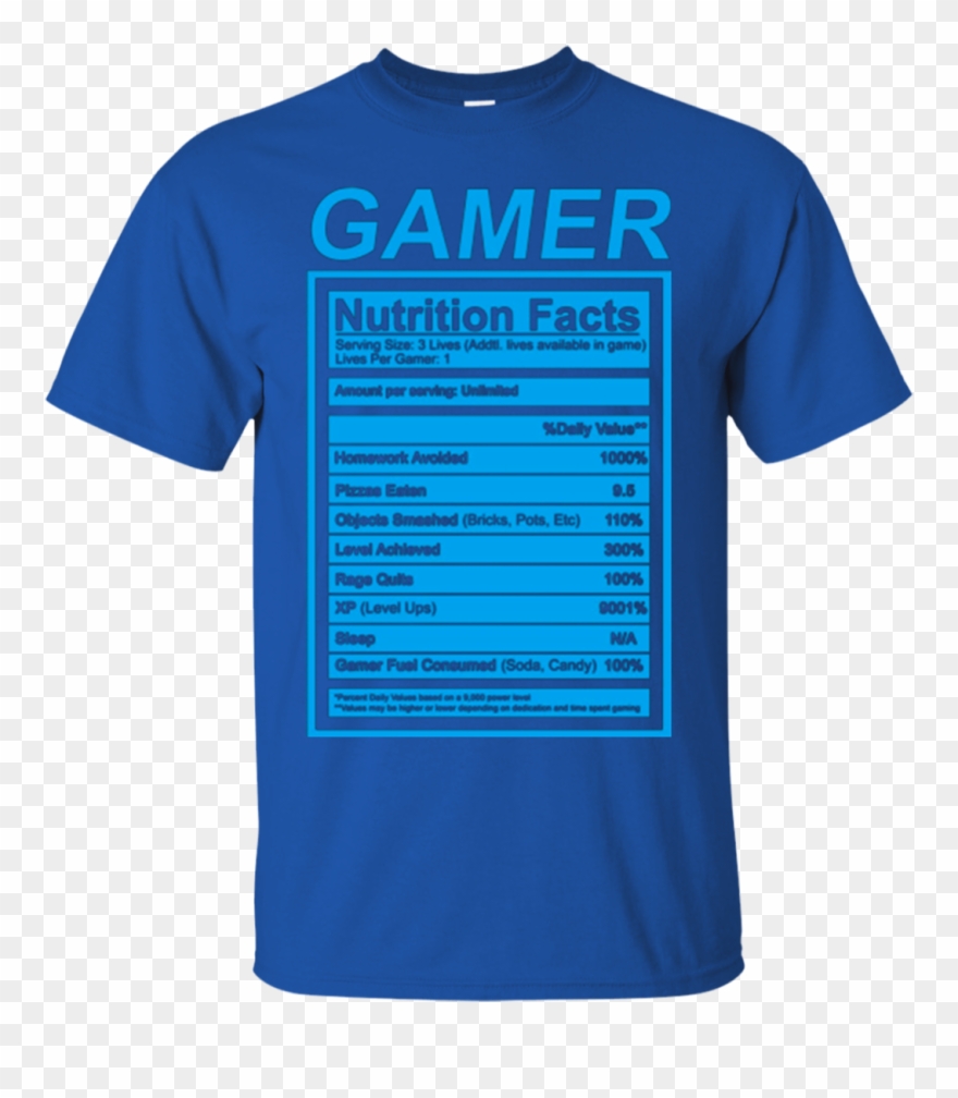 Gamer Nutrition Facts Blue Label Funny Graphic Shirt - Hamilton Shirt Im Past Patiently Waiting Clipart