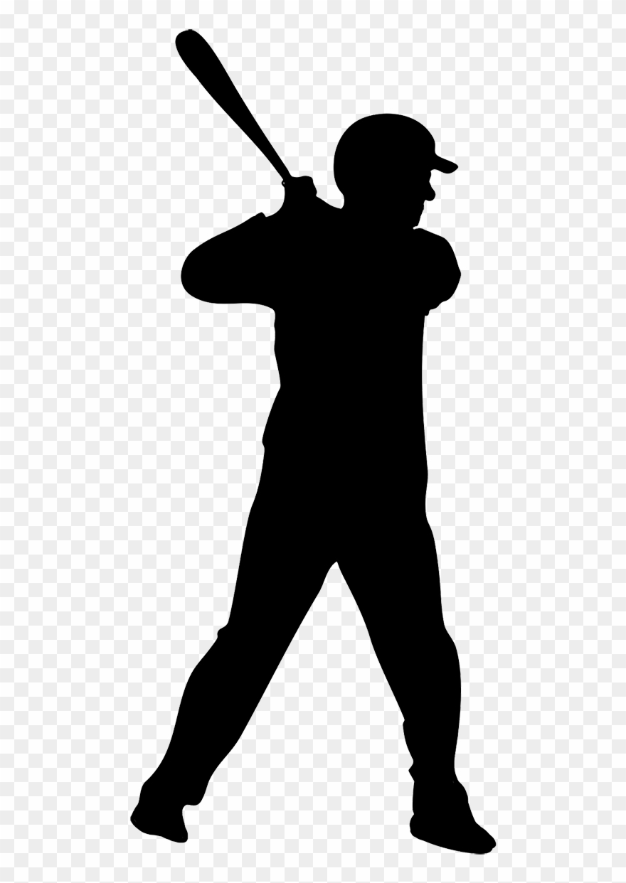 Baseball Player Silhouette Png Vector Library Download - Baseball Silhouette Transparent Background Clipart