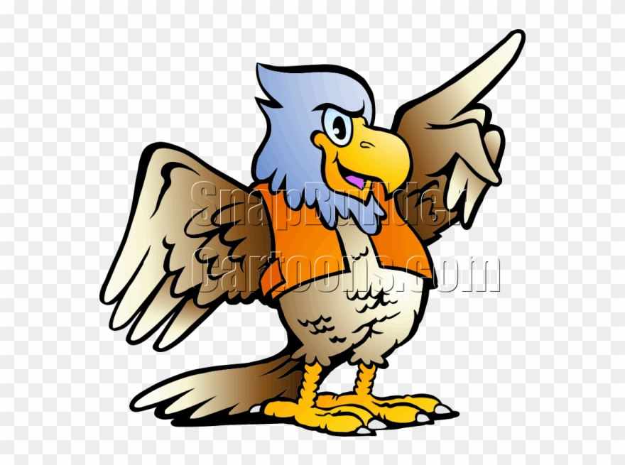 Eagle Pointing Right Clip Art Freeuse Stock - Cartoon Bird Pointing - Png Download