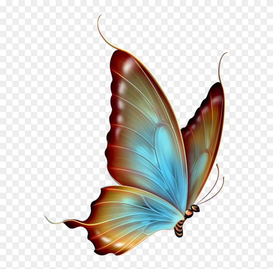 ‿✿⁀butterflies‿✿⁀ Blue Butterfly Tattoo, Butterfly - Butterfly Clipart Transparent Background - Png Download