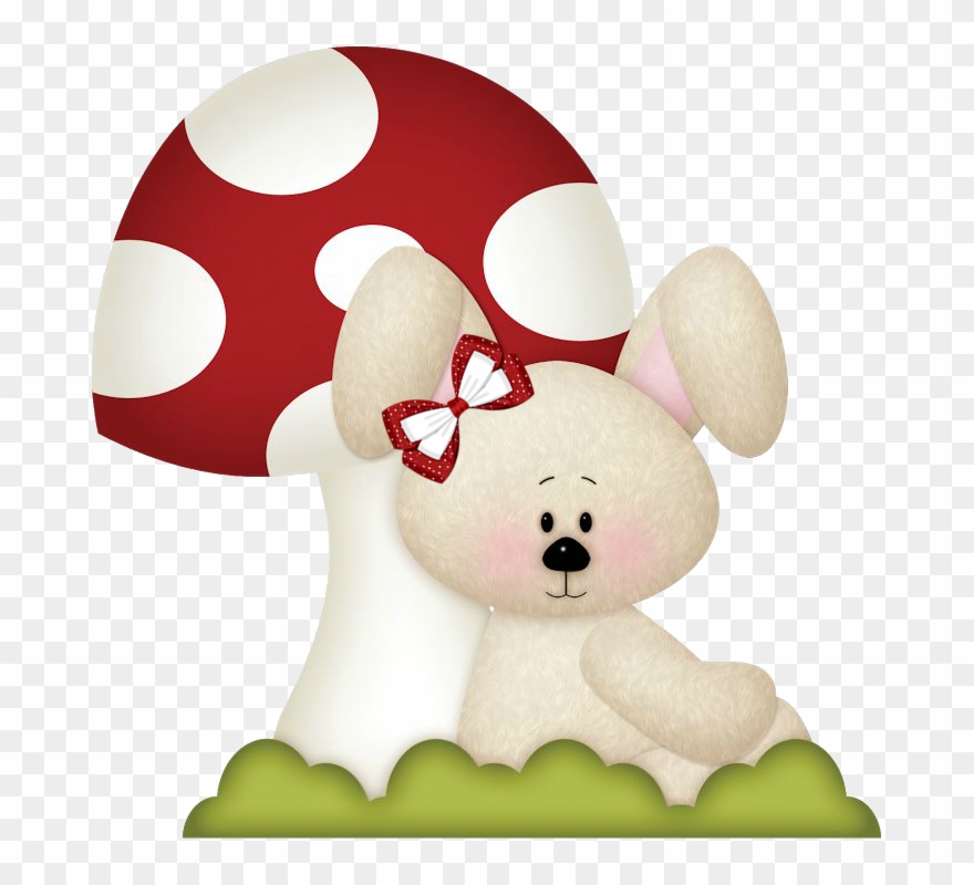 Rabbit With Mushroom - Easter Clipart