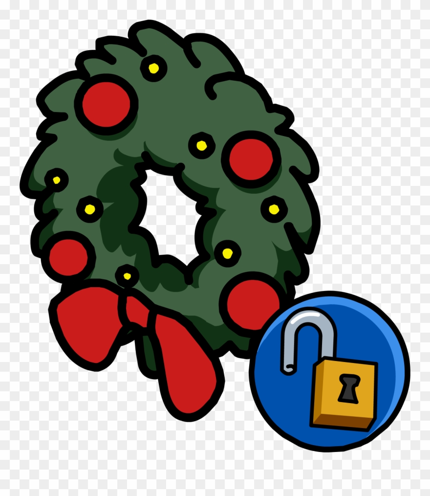 Holiday Wreath Unlockable Icon - Club Penguin Mp3000 Clipart
