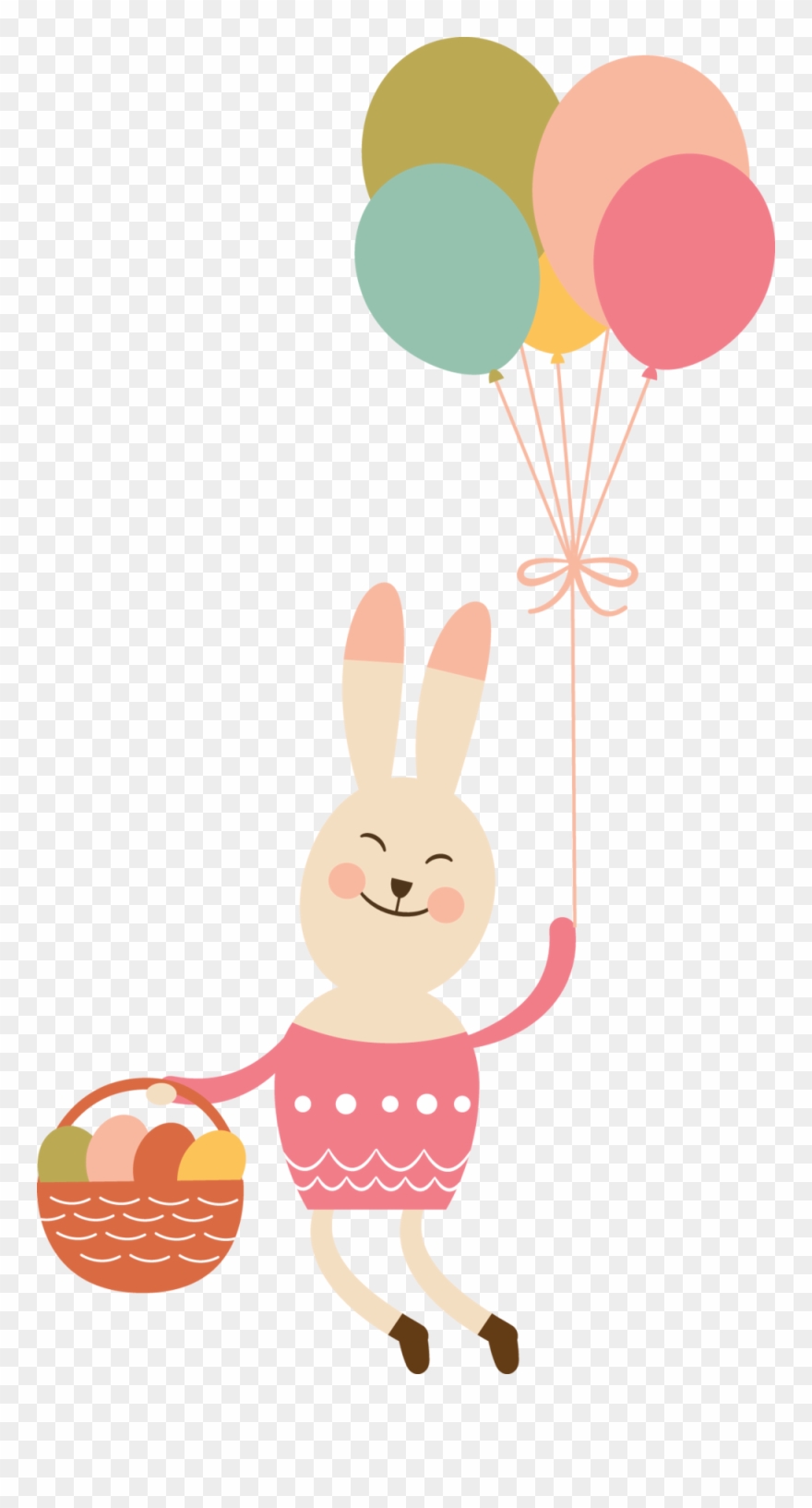 Bunny Rabbit Holding Balloons Clipart