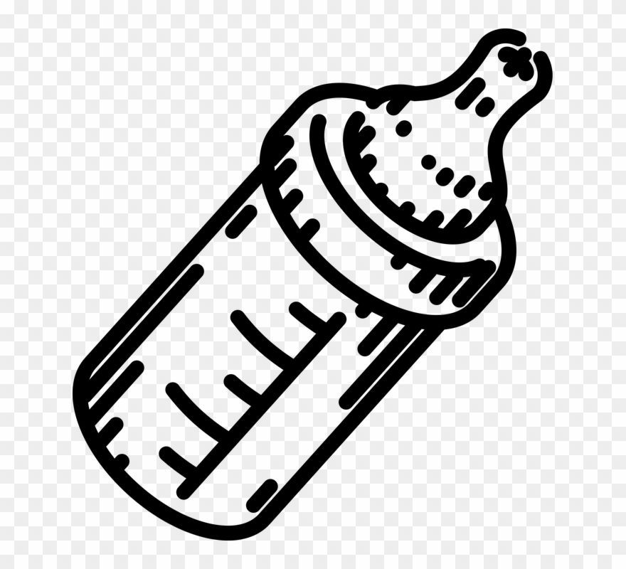 Baby Accessories Cliparts 26, Buy Clip Art - Black And White Baby Bottle Free - Png Download