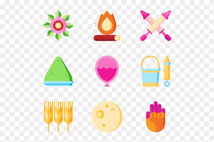 Hindu Icon Packs Vector Svg Psd - Holi Icons Png Clipart