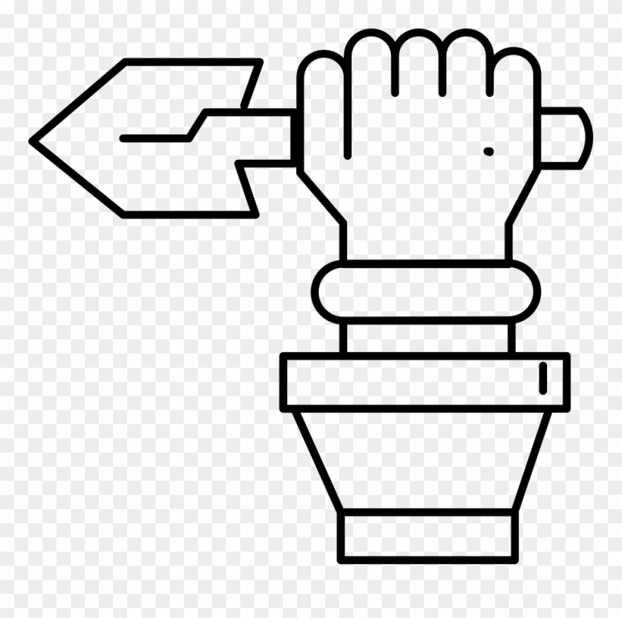 Indian Hand Holding A Spear Comments - Icon Clipart