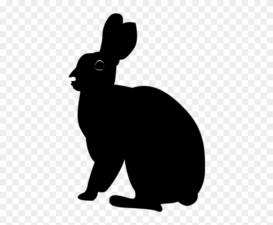 Rabbit Silhouette 19, Buy Clip Art - Rabbit Black - Png Download