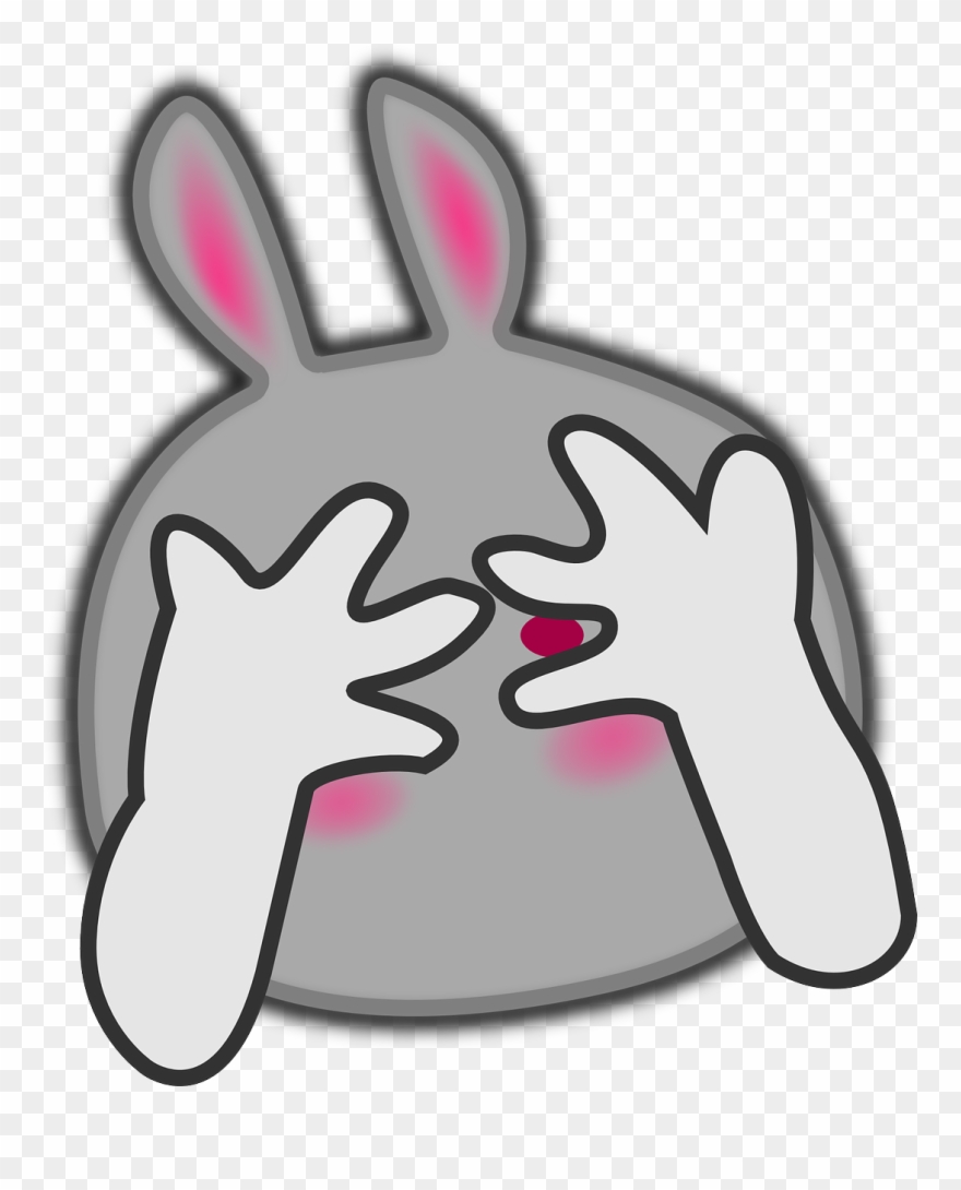 Bunny Hiding Face Arms Png Image - Shy Clip Art Transparent Png