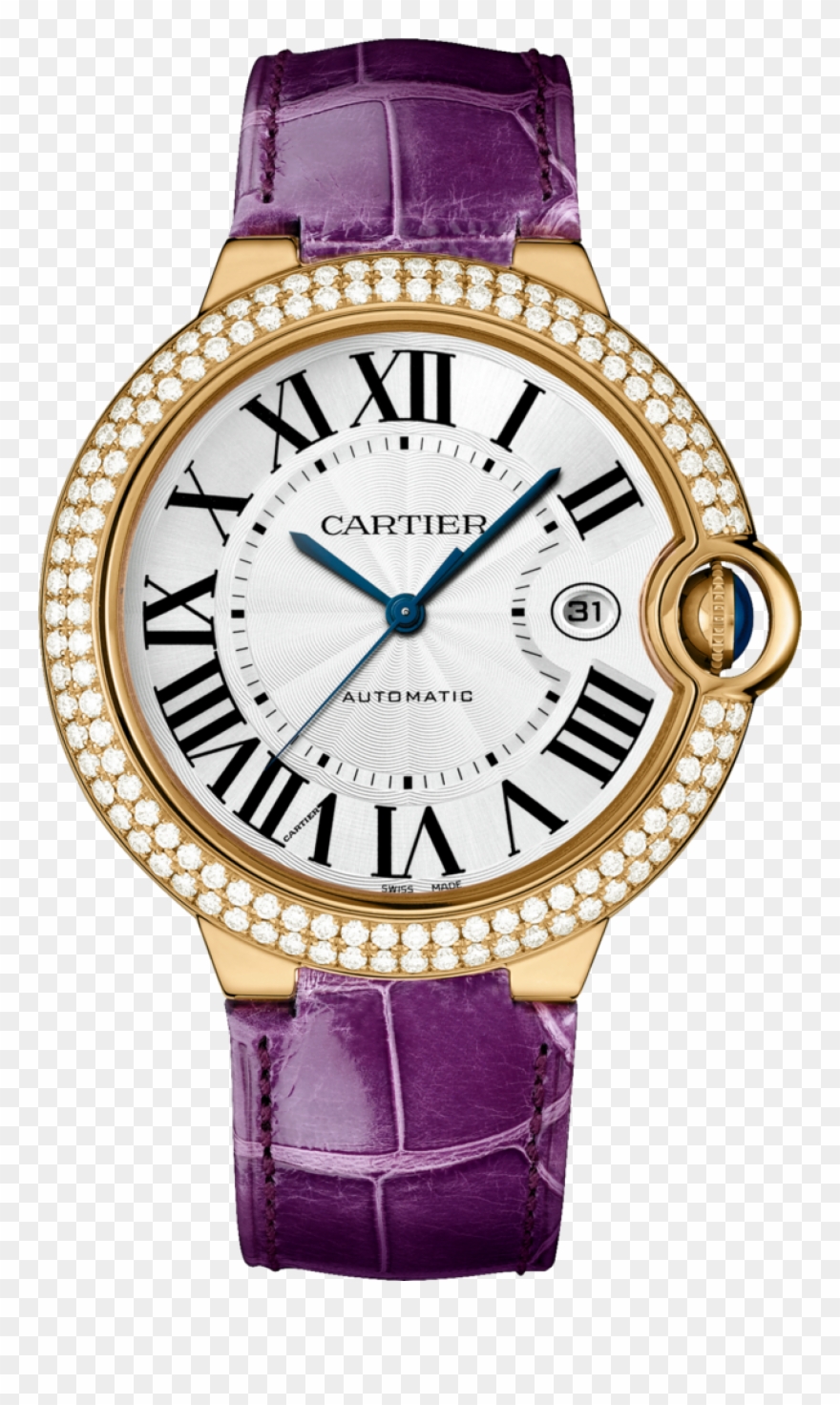 Cartier Ballon Bleu De Cartier We900851 Pink Gold Watch - Cartier Ballon Bleu Rose Gold Diamonds Clipart